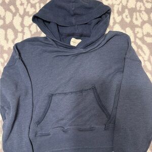 American Eagle Cropped Hoodie Blue Size Small